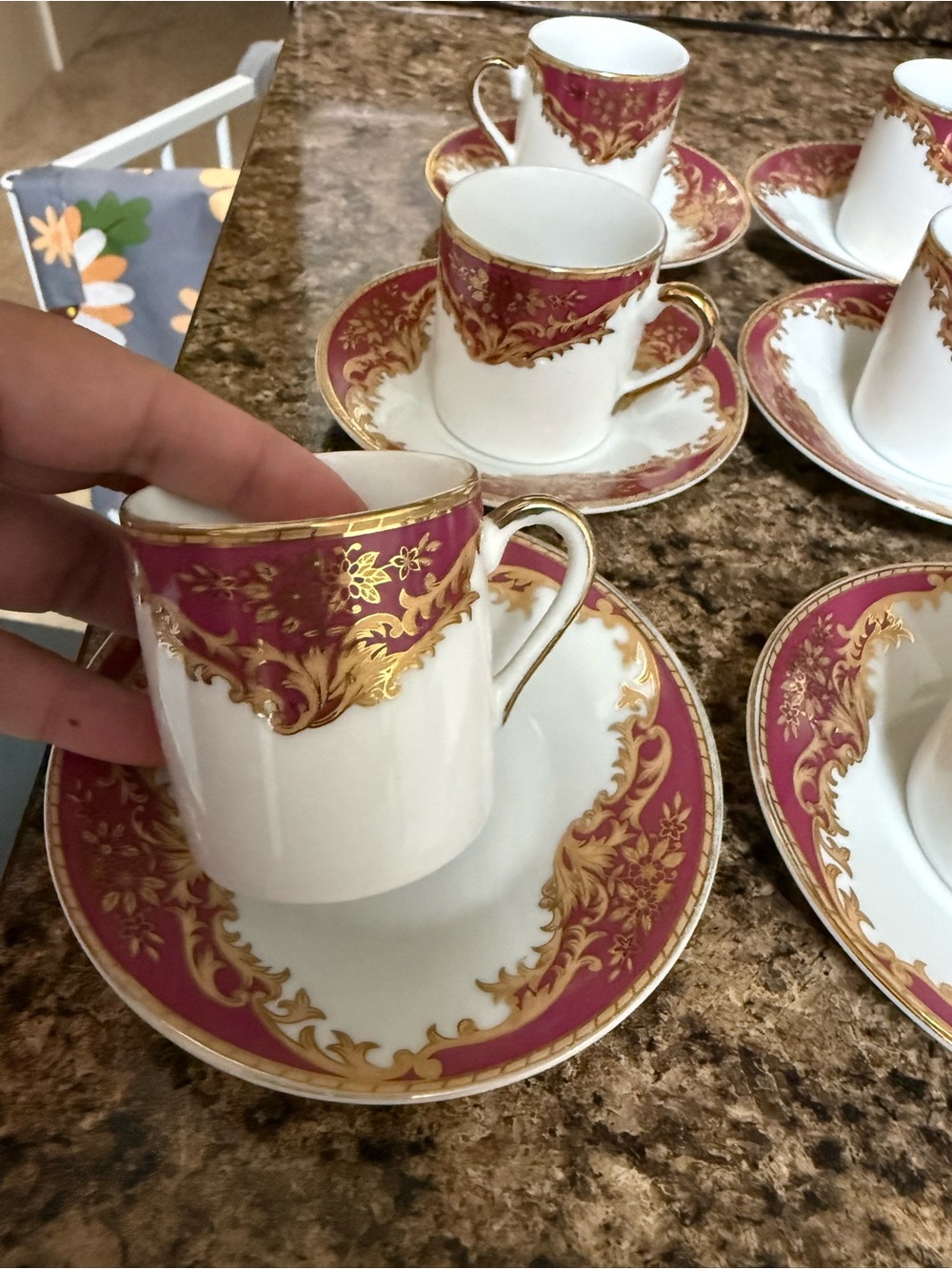 Vintage Demitasse (Espresso/Turkish Coffee) Cup and Saucer Set.set of 9